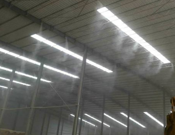 水泥厂用喷雾降尘系统运作效果图